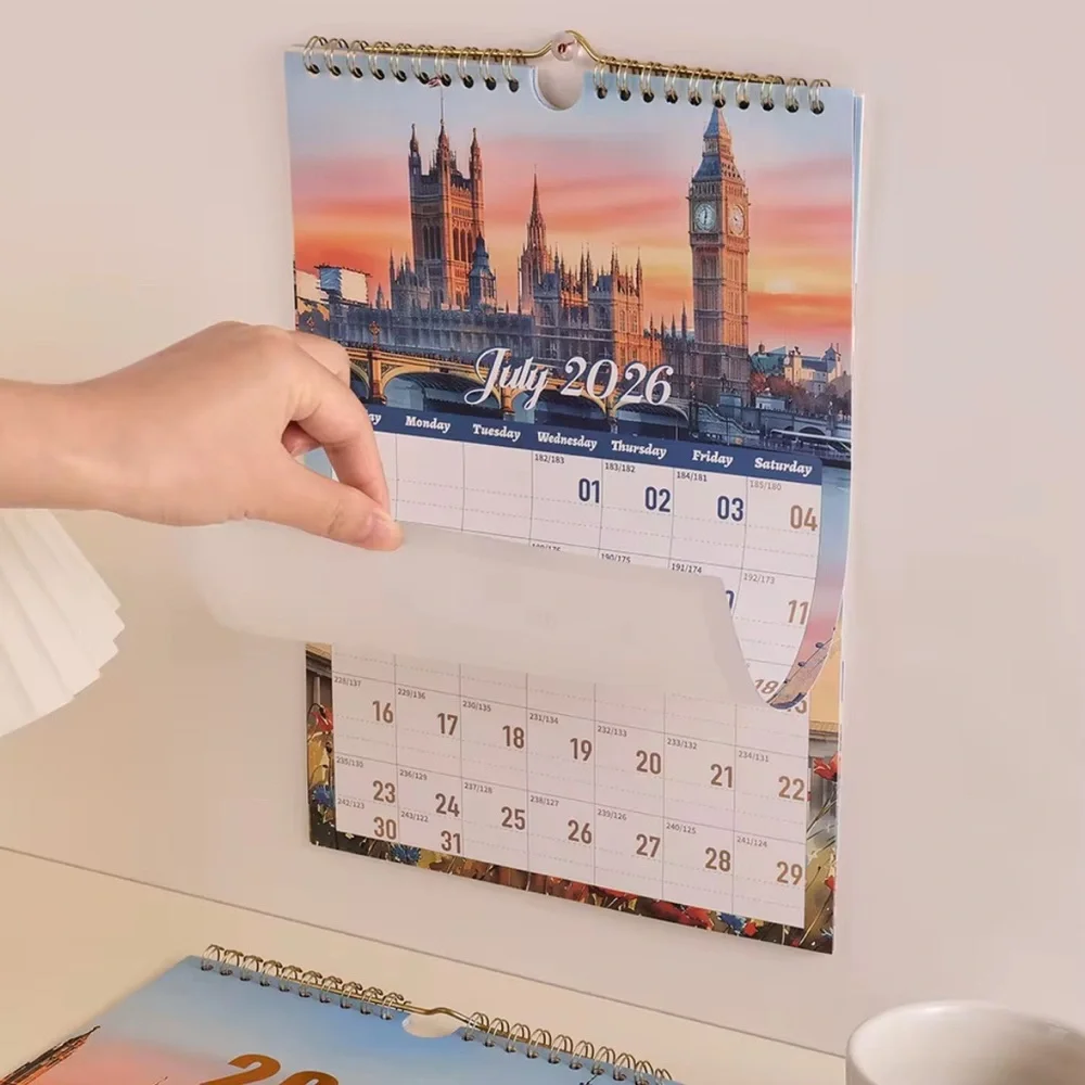 2026 Vintage Attractions Wall Calendar & Monthly Planner with Gold Foil Art
